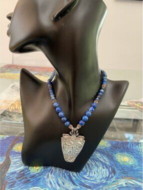 Lapis Lazuli Necklace w/ .925 Sterling Clasp